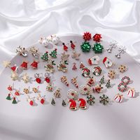 Fashion Christmas Tree Bell Snowflake Alloy Rhinestones Ear Studs main image 3