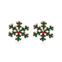 Fashion Christmas Tree Bell Snowflake Alloy Rhinestones Ear Studs sku image 13