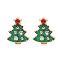 Fashion Christmas Tree Bell Snowflake Alloy Rhinestones Ear Studs sku image 30