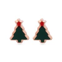 Fashion Christmas Tree Bell Snowflake Alloy Rhinestones Ear Studs sku image 4