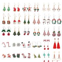 Fashion Santa Claus Christmas Socks Bell Epoxy Alloy Earrings main image 1