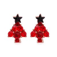 Fashion Christmas Tree Bell Snowflake Alloy Rhinestones Ear Studs sku image 24