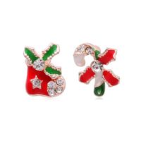 Fashion Christmas Tree Bell Snowflake Alloy Rhinestones Ear Studs sku image 50