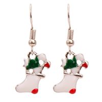 Fashion Santa Claus Christmas Socks Bell Epoxy Alloy Earrings sku image 13
