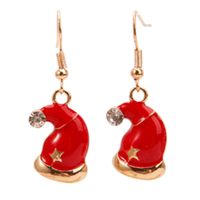 Fashion Santa Claus Christmas Socks Bell Epoxy Alloy Earrings sku image 32