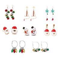 Fashion Santa Claus Christmas Socks Bell Epoxy Alloy Earrings main image 3