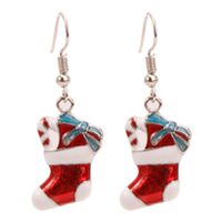 Fashion Santa Claus Christmas Socks Bell Epoxy Alloy Earrings sku image 43