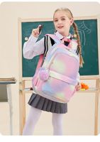 Fashion Gradient Color Square Zipper Functional Backpack main image 1