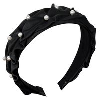 Fashion Solid Color Cloth Pearl Hair Band main image 2