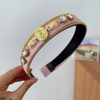 Retro U Shape Plastic Resin Inlay Rhinestones Pearl Hair Band sku image 4