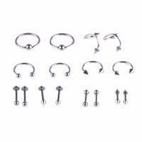 Fashion Geometric Metal Plating Eyebrow Nails Belly Ring Nose Ring 1 Set main image 5