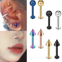 Simple Style Geometric Stainless Steel Plating Labret Tongue Nail sku image 2