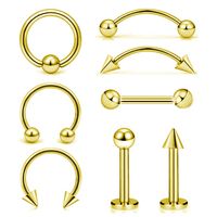 Simple Style Round Stainless Steel Plating Eyebrow Nails Nose Studs 1 Set sku image 11