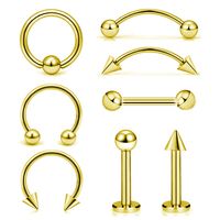 Simple Style Round Stainless Steel Plating Eyebrow Nails Nose Studs 1 Set main image 3