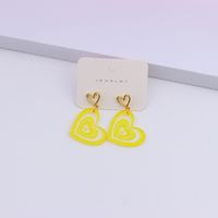 1 Pair Sweet Heart Shape Arylic Hollow Out Valentine's Day Women's Earrings sku image 3