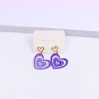 1 Pair Sweet Heart Shape Arylic Hollow Out Valentine's Day Women's Earrings sku image 4