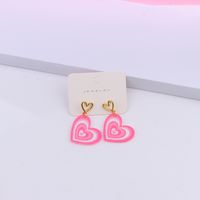 1 Paire Sucré Forme De Cœur Arylique Évider La Saint-valentin Femmes Des Boucles D'oreilles sku image 1