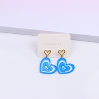 1 Pair Sweet Heart Shape Arylic Hollow Out Valentine's Day Women's Earrings sku image 6
