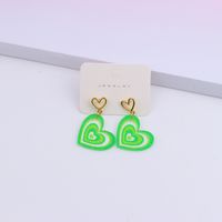 1 Pair Sweet Heart Shape Arylic Hollow Out Valentine's Day Women's Earrings main image 5