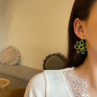 Sweet Flower Alloy Enamel Stoving Varnish Drop Earrings main image 5