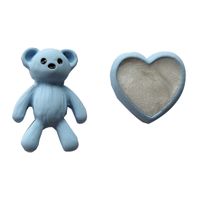 Cute Bear Heart Shape Alloy Spray Paint Enamel Ear Studs main image 2