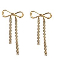 Fashion Bow Knot Inlay Alloy Rhinestones Drop Earrings main image 4