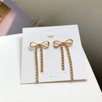 Fashion Bow Knot Inlay Alloy Rhinestones Drop Earrings sku image 1