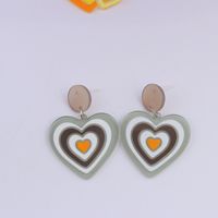 Cartoon Style Heart Shape Arylic Drop Earrings sku image 1