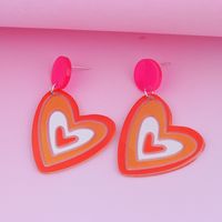 Cartoon Style Heart Shape Arylic Drop Earrings sku image 5
