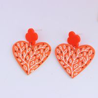 Cartoon Style Heart Shape Arylic Drop Earrings sku image 3