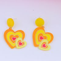 Cartoon Style Heart Shape Arylic Drop Earrings sku image 4