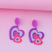 Cartoon Style Heart Shape Arylic Drop Earrings sku image 7