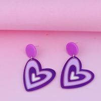 Cartoon Style Heart Shape Arylic Drop Earrings sku image 8