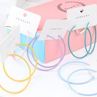 Exaggerated Round Alloy Spray Paint Hoop Earrings main image 6