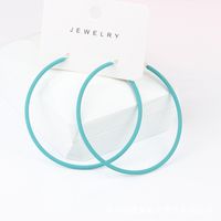 Exaggerated Round Alloy Spray Paint Hoop Earrings sku image 3