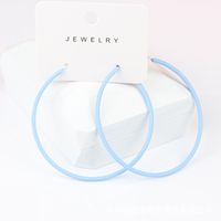 Exaggerated Round Alloy Spray Paint Hoop Earrings sku image 4