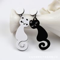Cute Cat Arylic Drop Earrings sku image 3