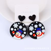 Moda Árbol De Navidad Papá Noel Letra Arílico Barniz De Estufa Mujeres Pendientes De Gota 1 Par sku image 12