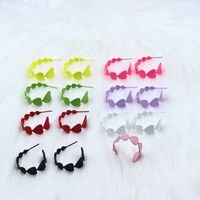 Simple Style Heart Shape Metal Spray Paint Earrings main image 1