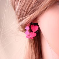 Simple Style Heart Shape Metal Spray Paint Earrings main image 4