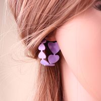 Simple Style Heart Shape Metal Spray Paint Earrings main image 2