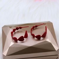 Simple Style Heart Shape Metal Spray Paint Earrings sku image 4