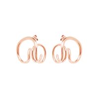 Special-shaped Cochlear Inspiration Steel Material Plated 18k Real Gold Earrings Wholesale sku image 4