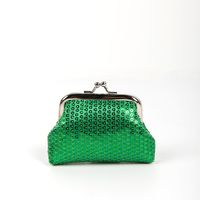 Fashion Solid Color Sequins Square Clasp Frame Coin Purse sku image 2