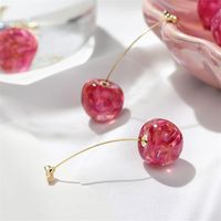 Simple Style Cherry Metal Plating Drop Earrings 1 Pair main image 3