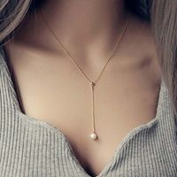 Simple Style Geometric Alloy Plating Pearl Necklace main image 5