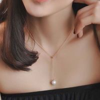 Simple Style Geometric Alloy Plating Pearl Necklace main image 3