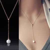 Simple Style Geometric Alloy Plating Pearl Necklace main image 4