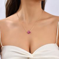 Fashion Butterfly Copper Inlay Natural Stone Agate Zircon Pendant Necklace 1 Piece main image 4