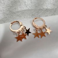 Simple Style Star Alloy Plating Drop Earrings 1 Pair main image 2